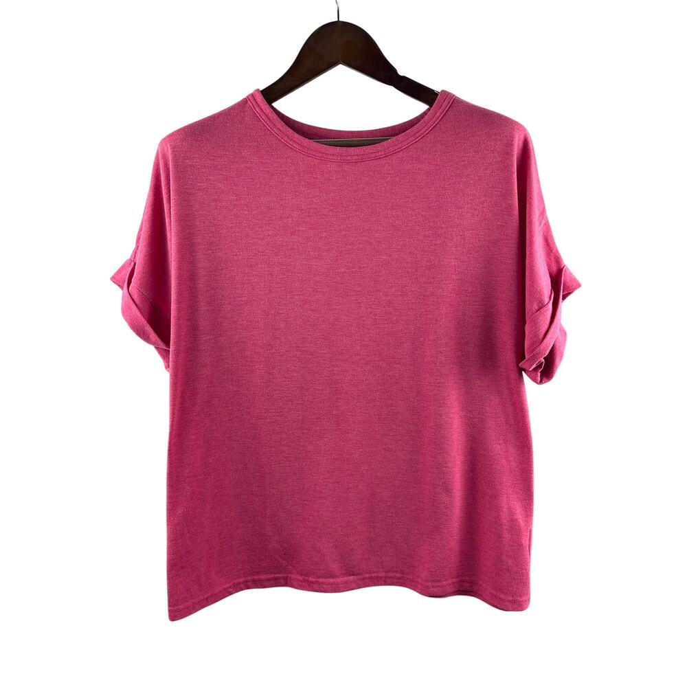 Women’s Large Muted Hot Pink Short Sleeve Shirt